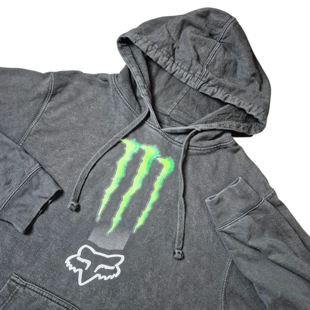 VTG Fox Racing Men's Small Monster Energy Hoodie Y2K Motocross Graphic